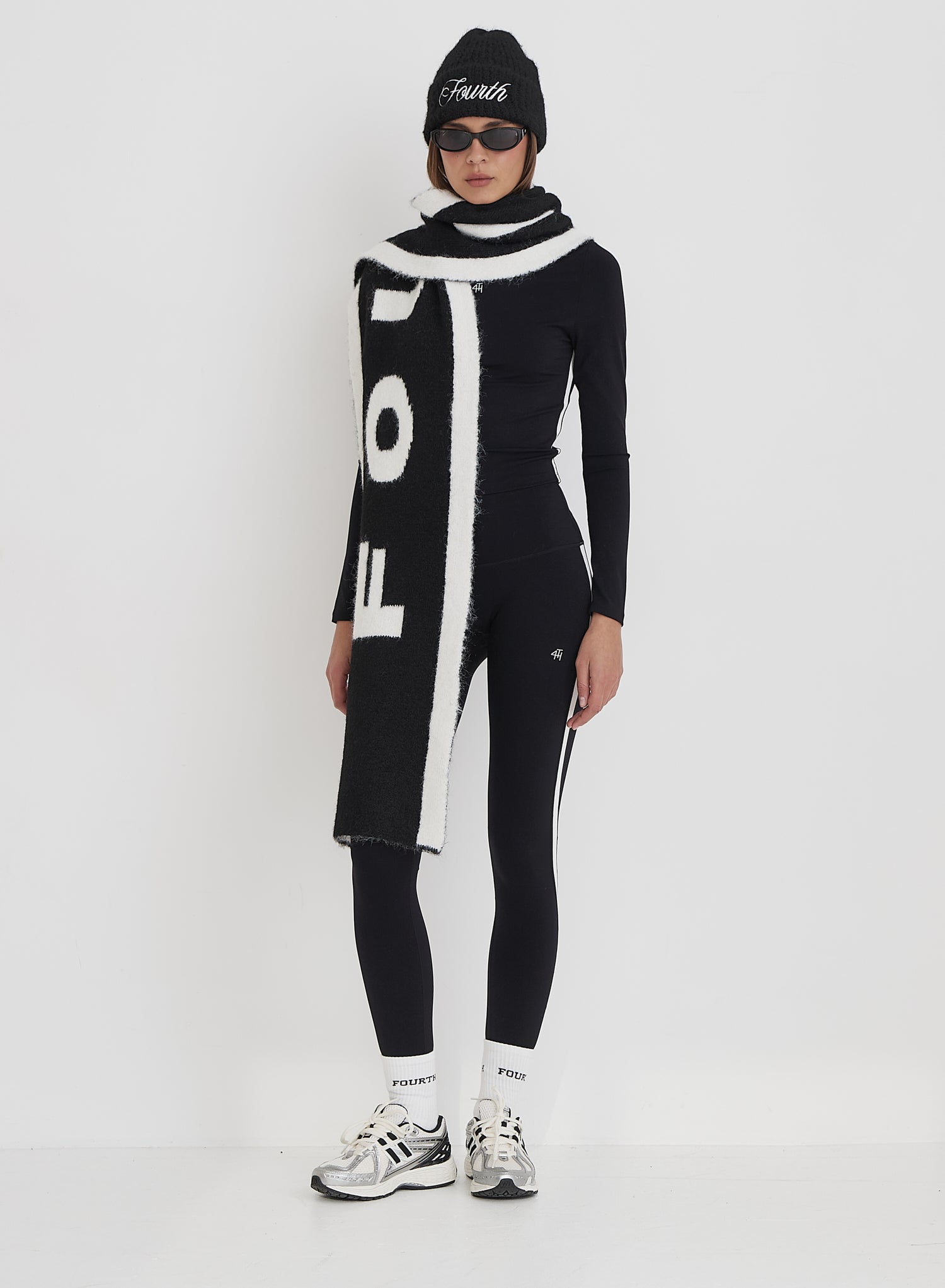 Black Fourth Branded Knitted Scarf